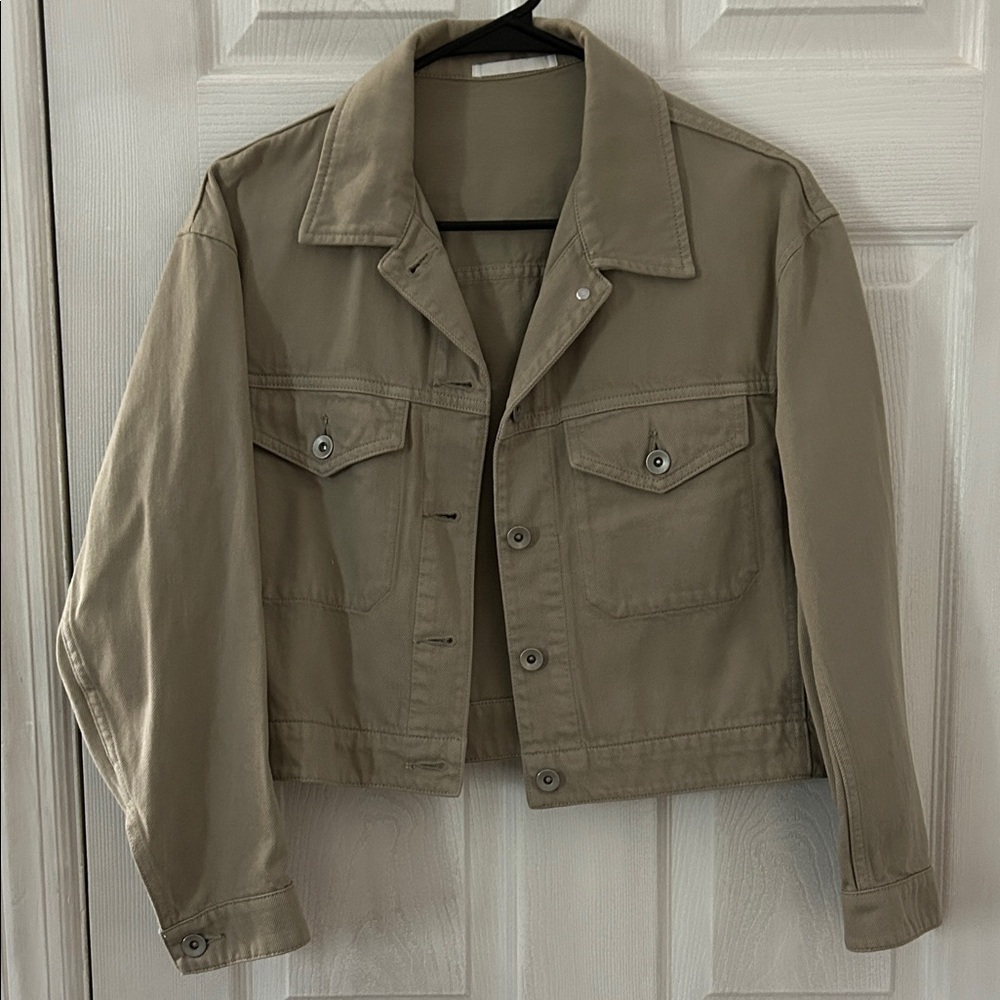 Uniqlo light green denim jacket size XS